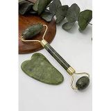 esareticaret Jade Roller Gua Sha Taşı Seti, 2'li Yeşim Taşı Masaj Seti