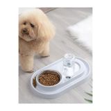 esareticaret Kedi ve Küçük Irk Köpek Mama ve Otomatik Su Kabı, 500 ml, Beyaz