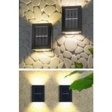 esareticaret Solar Çift Taraflı Duvar Lamba, 2 Adet, Güneş Enerjili, Siyah, Dekoratif Bahçe Aydınlatması