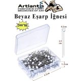 Eşarp İğnesi Beyaz 200 Lü 1 Paket Türban İğnesi Başörtüsü Toplu İğne Şal Düğün Nikah Nişan Kına Sünnet Takı İğnesi