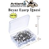 Eşarp İğnesi Beyaz 300 Lü 1 Paket Türban İğnesi Başörtüsü Toplu İğne Şal Düğün Nikah Nişan Kına Sünnet Takı İğnesi