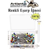 Eşarp İğnesi Renkli 100 lü 1 Paket Türban İğnesi Başörtüsü Toplu İğne Şal Düğün Nikah Nişan Kına Sünnet Takı İğnesi