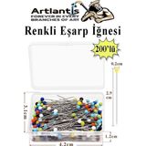 Eşarp İğnesi Renkli 200 Lü 1 Paket Türban İğnesi Başörtüsü Toplu İğne Şal Düğün Nikah Nişan Kına Sünnet Takı İğnesi