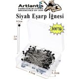 Eşarp İğnesi Siyah 300 Lü 1 Paket Türban İğnesi Başörtüsü Toplu İğne Şal Düğün Nikah Nişan Kına Sünnet Takı İğnesi