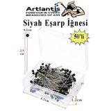 Eşarp İğnesi Siyah 50 li 1 Paket Türban İğnesi Başörtüsü Toplu İğne Şal Düğün Nikah Nişan Kına Sünnet Takı İğnesi