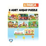 esatoys 6 Parçalı Montessori Ahşap Puzzle Seti – 2‑3 Yaş Eğitsel Oyun