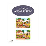 esatoys Montessori 6 Parça Ahşap Puzzle – 3‑4 Yaş Eğitsel Zeka Oyuncağı, El‑göz Koordinasyonu Geliştirir