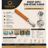 ESBH Ahşap Saplı Cam Kesme Elması – Profesyonel Cam Kesici, 6 Başlıklı Ayarlanabilir Kesme Ucu