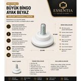 ESBH Büyük Bingo Ayak Beyaz M8 ( 4 Adet )