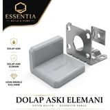 ESBH Dolap Askı Elemanı L Tipi Gri – Güçlü Sabitleme ve Kolay Montaj (20 Adet)