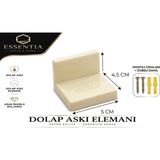 ESBH Dolap Askı Elemanı L Tipi Krem – Kalın Etli Geniş Gövde, Ağır Yük Için Güçlü Sabitleme ve Kolay Montaj ( 20 Adet )