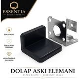 ESBH Dolap Askı Elemanı L Tipi Siyah – Güçlü Sabitleme ve Kolay Montaj (10 Adet)