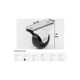 ESBH Hts 5’Li Set 38X14 Sabit Mobilya Tekeri Sehpa Masa Ofis Mini Dayanıklı Teker