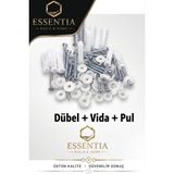 ESBH Korniş Montaj Seti 25 Adet – Dübel Vida Pul Seti, Perde Rayı Sabitleme - Beyaz