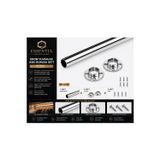 ESBH Krom Yuvarlak Askı Borusu Flanşlı Set 145 cm – Paslanmaz Metal Gardırop ve Dolap Içi Askılık Sistemi