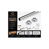 ESBH Krom Yuvarlak Askı Borusu Flanşlı Set 45 cm – Paslanmaz Metal Gardırop ve Dolap Içi Askılık Sistemi