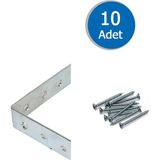 ESBH L Demir Köşebent 15X75X75 mm 10 Adet Ağır Yük Mobilya Dolap Köşe Bağlantı Gönye Sabitleme Vida Hediyeli