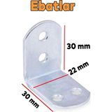 ESBH L Demir Köşebent 30X30X23 mm 5 Adet Mobilya Dolap Köşe Bağlantı Gönye Sabitleme Vida Hediyeli