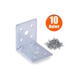 ESBH L Demir Köşebent 45X45X40 Mm 10 Adet Gönye Raf Köşe Bağlantı Aparatı