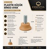ESBH M8 Uyumlu Plastik Küçük Bingo Ayak Vizon Renk 4 Adet