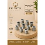 ESBH Metal Dübel M6 8X13 Mobilya Bağlantı Dübel Ahşap Vida Yuvası 10 Adet