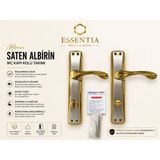ESBH Nobel Mercan Saten Albirin Wc Kapı Kolu Takımı – Paslanmaz Çelik, Sessiz Kilit Sistemli Premium Seri - Saten Sarı - 1 Çift