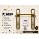 ESBH Nobel Palyo Saten Albirin Wc Kapı Kolu Takımı – Paslanmaz Çelik, Ağır Gövde, Premium Seri - Saten Sarı - 1 Çift