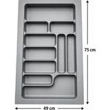 ESBH Starax Premium Çekmece Içi Kaşıklık – 75 x 49 cm Düzenleyici Organizer (Antrasit Gri )