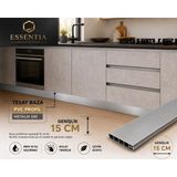 ESBH Tesay Pvc Baza Profili 15 cm Metalik Gri 90 cm – Mutfak Dolabı Süpürgelik Profili