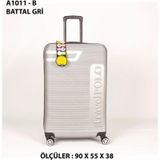Esbuik Travel Polo Xxlbattal Boy Dev Boy 90 Cm Valiz & Bavul Gümüş Gri