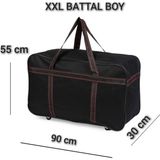 Esbuik Xxl Battal Boy Tekerlekli 90 cm Kumaş Valiz & Bavul - 010 - Siyah
