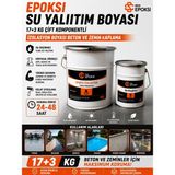 Esc 20 Kg Çift Komponentli İzolasyon Boyası Beton ve Zemin Kaplama Epoksi Su Yalıtım Boyası - 5/1 - Gri
