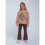 Escabel Kız Çocuk Çiçek Nakışlı Sweatshirt - Kahverengi - 6 Yaş