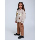 Escabel Kız Çocuk Çiçek Örgü Detaylı Kapüşonlu Sweatshirt - Bej - 24 - 36 Ay