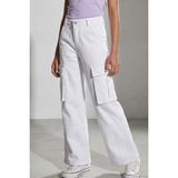 Escabel Kız Çocuk Gabardin Pantolon Kargo Cep Detaylı 10-14 Yaş, Beyaz - 12 Yaş