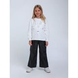 Escabel Kız Çocuk Kabartma Çiçek Desenli Sweatshirt - Beyaz - 7 Yaş