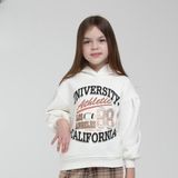Escabel Kız Çocuk Kapüşonlu University Baskılı Kırık Beyaz Sweatshirt – Şardonlu Pamuklu - 5 Yaş