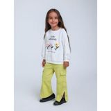 Escabel Kız Çocuk Örgü Çiçek Desenli Sweatshirt - 18 - 24 Ay - Beyaz