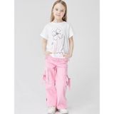 Escabel Kız Çocuk Pamuklu Çiçek Baskılı T-Shirt - 4 - 5 Yaş - Ekru