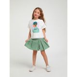 Escabel Kız Çocuk Pamuklu Kız Figürlü T-Shirt - 2 - 3 Yaş - 132-Yeşil