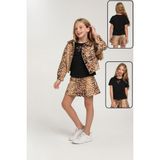 Escabel Leopar Desenli 3'lü Kız Çocuk Etekli TAKIM_MNVS35986 - 9 - 10 Yaş - Kahverengi