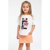 Escabel Mojo Kız Bebek 1-4 Yaş Çiçek Baskılı Kısa Kol T-shirt 35327 Ekru - 2 Yaş