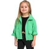 Escabel Mojo Kız Bebek 1-5 Yaş Yanları Büzgülü Kot Ceket Yeşil - 12 - 18 Ay