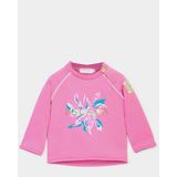 Escada Yaka Düğmeli Uzun Kol Pembe Bebek Sweatshirt - 18 Ay