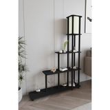 Escaleras Raflı Kitaplık Lambader Siyah