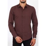 Escardin Slim Fit Bordo Renk Erkek Gömlek - 03R-Bordo