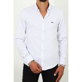Escardin Slim Fit Desenli Beyaz Renk Erkek Gömlek - 03A-Beyaz