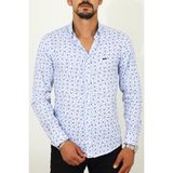 Escardin Slim Fit Yaprak Desenli Beyaz Renk Erkek Gömlek - XL - 02A-Beyaz