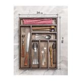Esci Design Ahşap Kaşıklık - Çekmece Içi Kaşıklık - Mutfak Organizer - Çok Amaçlı Kutu - 7 Bölmeli Kaşıklık