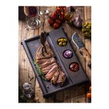 Esci Design Ahşap Kesme Tahtası - Premium Steak Sunum - Ahşap Soslu Sunum Tabağı - Et Sunum - Yemek Sunum Tabağı
